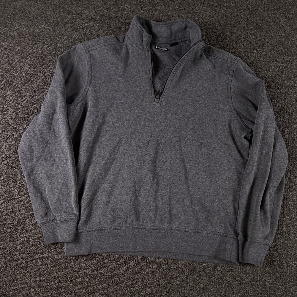 PING Sweatshirt Mens M 1/4 Zip Hybrid Grey Heathered Quarter Zip Pullover